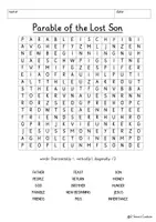 Vista previa - Unidades / Secuencias / Situaciones de Aprendizaje - Parable of the Lost Son Word Search Puzzle Religion Bible Jesus New Testament English / Inglés - página 1