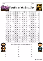 Vista previa - Unidades / Secuencias / Situaciones de Aprendizaje - Parable of the Lost Son Word Search Puzzle Religion Bible Jesus New Testament English / Inglés - página 2