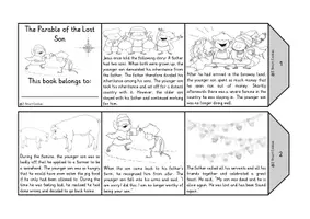 Vista previa - Unidades / Secuencias / Situaciones de Aprendizaje - Parable of the Lost Son Accordion Book Bible Story Foldable Booklet Religion English / Inglés BrE - página 1