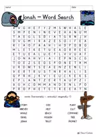 Vista previa - Unidades / Secuencias / Situaciones de Aprendizaje - Jonah and the Whale Printable Word Search Puzzle Religion Bible Old Testament English / Inglés - Portada