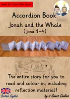 Vista previa - Unidades / Secuencias / Situaciones de Aprendizaje - Jonah and the Whale Accordion Book Bible Story Foldable Booklet Religion English / Inglés BrE - Portada