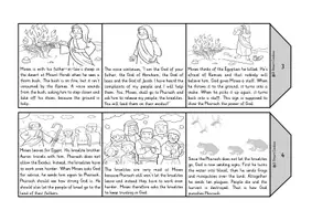 Vista previa - Unidades / Secuencias / Situaciones de Aprendizaje - Story of Moses Accordion Book Bible Story Foldable Booklet Religion Exodus English / Inglés AmE - página 2