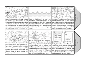 Vista previa - Unidades / Secuencias / Situaciones de Aprendizaje - Story of Moses Accordion Book Bible Story Foldable Booklet Religion Exodus English / Inglés AmE - página 3