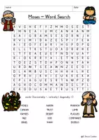 Vista previa - Unidades / Secuencias / Situaciones de Aprendizaje - Story of Moses Word Search Puzzle Religion Exodus Bible Old Testament Mose English / Inglés - Portada