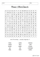 Vista previa - Unidades / Secuencias / Situaciones de Aprendizaje - Story of Moses Word Search Puzzle Religion Exodus Bible Old Testament Mose English / Inglés - página 2