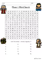 Vista previa - Unidades / Secuencias / Situaciones de Aprendizaje - Story of Moses Word Search Puzzle Religion Exodus Bible Old Testament Mose English / Inglés - página 3