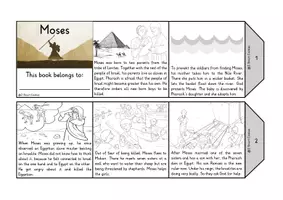 Vista previa - Unidades / Secuencias / Situaciones de Aprendizaje - Story of Moses Accordion Book Bible Story Foldable Booklet Religion Exodus English / Inglés BrE - página 1