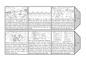 Vista previa - Unidades / Secuencias / Situaciones de Aprendizaje - Story of Moses Accordion Book Bible Story Foldable Booklet Religion Exodus English / Inglés BrE - página 3