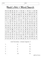 Vista previa - Unidades / Secuencias / Situaciones de Aprendizaje - Story of Noah's ark Printable Word Search Puzzle Religion Noah Bible English / Inglés - página 3
