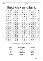 Vista previa - Unidades / Secuencias / Situaciones de Aprendizaje - Story of Noah's ark Printable Word Search Puzzle Religion Noah Bible English / Inglés - página 1
