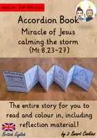 Vista previa - Unidades / Secuencias / Situaciones de Aprendizaje - Miracle of Jesus calms the storm Accordion Book Foldable Booklet Religion Bible Religion English / Inglés BrE - Portada