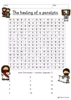 Vista previa - Unidades / Secuencias / Situaciones de Aprendizaje - Miracle Healing of a Paralyzed Man Paralytic Jesus Word Search Puzzle Religion English / Inglés - página 2