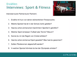 Vorschau - Präsentationen/Tafelbilder - Konversation Fitness und etwas erklären (ab A2) - Seite 1
