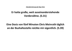 Vorschau - Arbeitsblätter - Charakterisierung Chris aus dem Jugendroman "Das schaurige Haus" - Deckblatt