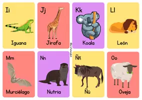Aperçu - Cartes / Images - Fiches d'apprentissage de l'alphabet espagnol! - Page 2