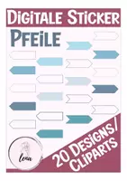 Vorschau - selbst erstellte Cliparts/Grafiken - 20 Pfeile / ClipArts / Digitale Sticker blau - Deckblatt