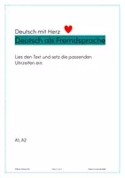 Vorschau - Arbeitsblätter - DAF Tagesablauf - Zeit einsetzen - Deckblatt