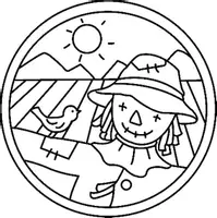 Aperçu - Matériel pour travaux manuels / dessin - Coloriage Epouvantail - Page de couverture