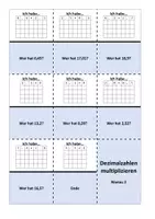 Vorschau - Spiele - Dezimalzahlen multiplizieren - Ich habe... Wer hat? - Kopfrechnen - zwei Niveaustufen - Lesespiel - Seite 1