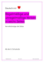 Vorschau - Arbeitsblätter - Regelmäßige und unregelmäßige Verben + Zeiten - Deckblatt