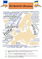 Vorschau - Arbeitsblätter - Wortwolke: EU Beitritt: Ukraine (kostenloses Arbeitsblatt) - Deckblatt