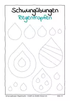 Vorschau - Arbeitsblätter - Schwungübungen Vorschule: Lustige Regentropfen im Herbst/ April - Deckblatt