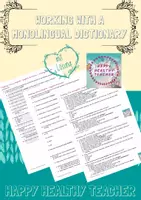Vorschau - Arbeitsblätter - Working with a monolingual dictionary - Deckblatt