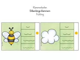 Vorschau - Fördermaterial/Inklusion - Klammerkarten Silbenlänge * Frühling - Seite 1