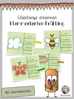 Vorschau - Fördermaterial/Inklusion - Klammerkarten Silbenlänge * Frühling - Deckblatt