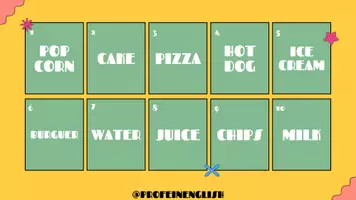 Aperçu - Cartes / Images - Jeu de "Attention" de nourriture en anglais! - Page 1