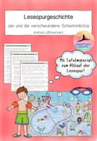 Vorschau - Arbeitsblätter - Lesespur "Die verschwundene Schwimmbrille" (Klasse 2/3) - Deckblatt