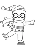 Aperçu - Matériel pour travaux manuels / dessin - Coloriages Patineur - Page 1