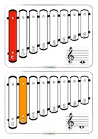 Vorschau - Bildkarten - 🎶 Musik Grundschule Glockenspiel Bildkarten für Töne und Dreiklänge - Seite 1