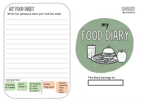 Vorschau - Arbeitsblätter - Food Diary | healthy food | vegetables | fruits - Seite 1