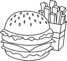 Aperçu - Matériel pour travaux manuels / dessin - Coloriage Hamburger - Page de couverture