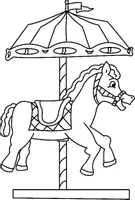 Aperçu - Matériel pour travaux manuels / dessin - Coloriage Manège - Page de couverture