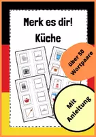 Vorschau - Spiele - Merk es dir - Küche - spielerisch Deutsch lernen (auch als Wortkarten/Vokabelkarten nutzbar) - Deckblatt