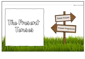 Vorschau - Arbeitsblätter - Simple Present & Present Progressive: Flipbook - Seite 1