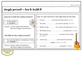 Vorschau - Arbeitsblätter - Simple Present & Present Progressive: Flipbook - Seite 2