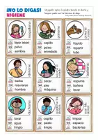 Vista previa - Juegos / Gamificación - higiene y cuidado personal ¡No lo digas! juego Español / E.L.E. primaria - página 1