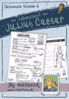 Vorschau - Arbeitsblätter - Lebenslauf Julius Caesar - Visualisierung und Arbeitsblatt - Deckblatt