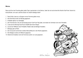 Vorschau - Arbeitsblätter - Logical / Logikrätsel "Fast-Food in der Mensa" - Seite 1