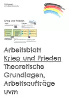 Vorschau - Unterrichtsreihen - Ukrainekrieg- Krieg und Frieden- Arbeitsmaterial mit Arbeitsaufträgen - Deckblatt