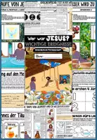 Vorschau - Unterrichtsreihen - Jesus in der Bibel - Interaktives Forscherheft bzw. Arbeitsblätter - 10 wichtige Ereignisse / Bibelgeschichten | Taufe, Versuchung, Hochzeit zu Kana, 12 Apostel, Bergpredigt, Heilungen, Verklärung u.v.m - Seite 2