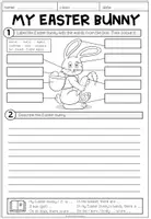 Vorschau - Arbeitsblätter - Easter Englisch – Osterhase, Easter Bunny, Writing, Schreiben auf Englisch, Beschreibung, Easter Vocabulary | Arbeitsblatt, Schreibaufgabe 4., 5. Klasse, Grundschule, Sekundarstufe - Seite 1