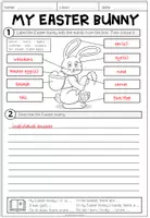 Vorschau - Arbeitsblätter - Easter Englisch – Osterhase, Easter Bunny, Writing, Schreiben auf Englisch, Beschreibung, Easter Vocabulary | Arbeitsblatt, Schreibaufgabe 4., 5. Klasse, Grundschule, Sekundarstufe - Seite 2