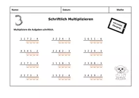 Vorschau - Arbeitsblätter - Kartei Schriftliche Multiplikation - analog und digital - Seite 3