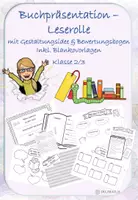 Vorschau - Arbeitsblätter - Leserolle für freiwählbare Bücher - mit Gestaltungsidee, Checkliste & Bewertungsbogen (auch als Blankovorlage) #4Glück - Deckblatt