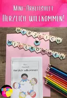 Vorschau - Arbeitsblätter - Mini-Arbeitsheft DaZ "Herzlich willkommen" - Deckblatt
