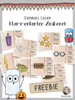 Vorschau - Spiele - FREEBIE Klammerkarten zum genauen Lesen * Zauberei - Deckblatt